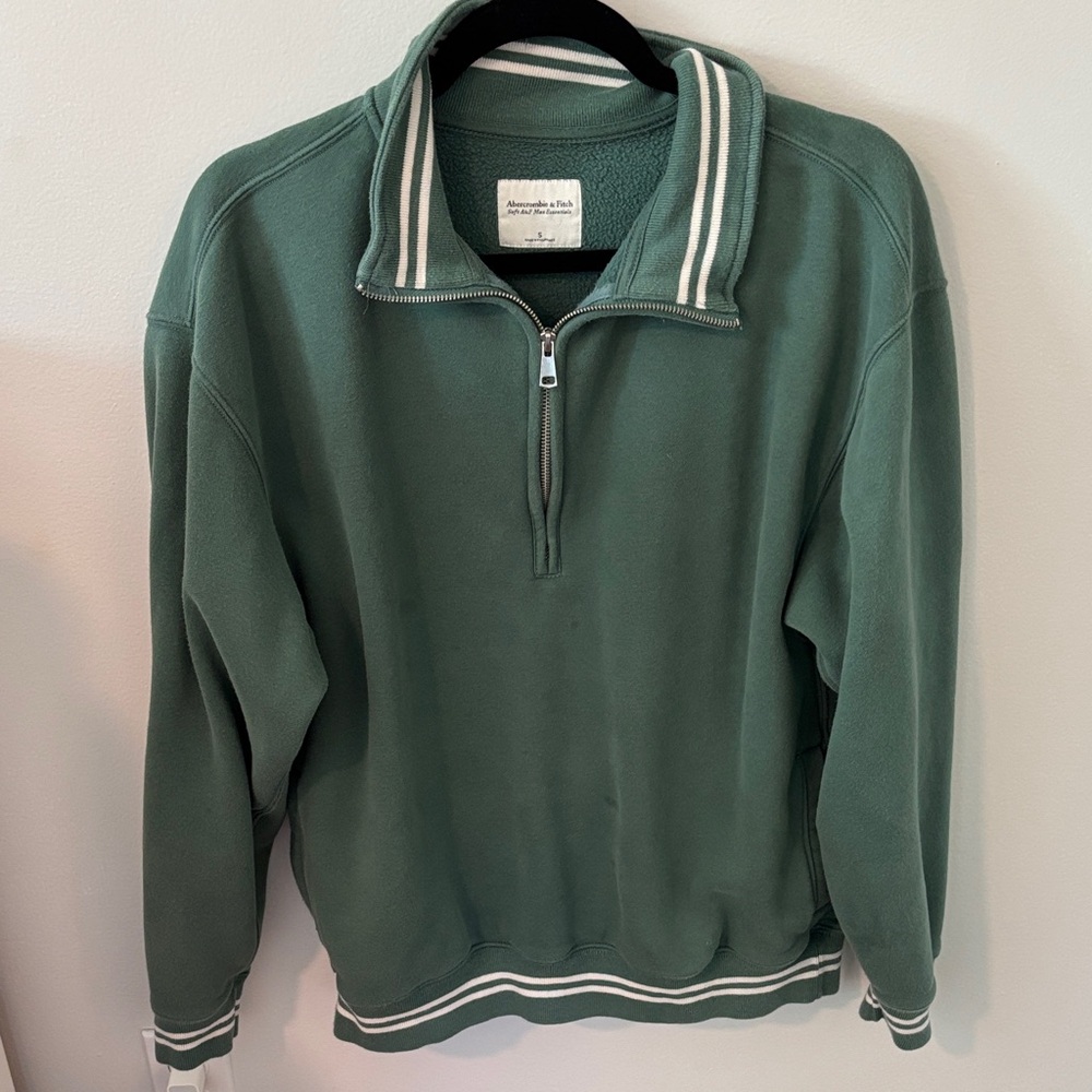 Women’s Abercrombie and Fitch  Green Quarter-Zip Sweater